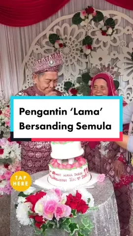 Pasangan warga emas yang segak dan cantik mengenakan busana pengantin lengkap berwarna merun. #viralnewmalaysia #BeritaDiTiktok