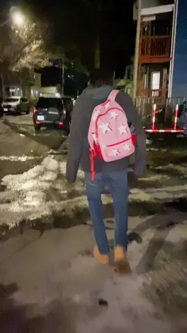 No, the backpack is not his😂 #OhNo #slip #fyp #foryou #walk #ice #itsthebackpackformetho #viral #bf #clumsy #funny #icefails