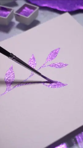 Working with @aishaaaaah6 on a new watercolour shimmer 💜 Follow our handmade watercolours @ahmarelle✨ #art #watercolor #tiktokart #foryoupage #fyp