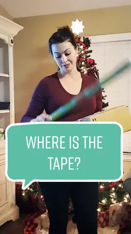 But where is the tape?!?! #wrappinggifts #transition #Christmas2021 #foryoupage  #momof4 #likeariver #momlife #MomsofTikTok