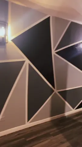 accent wall😍🔥 #fyp #StepandFlex #k18hairflip #viral #roommakeover #trianglewall #GEICOGiveHappy #interiordesign