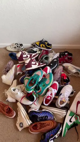 Part 2, could have done a part 3 but I got tired of tossing around my poor babies like this lol#fyp #sneakerhead #sneakercollection #nike #newbalance