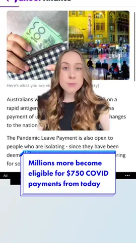Tested positive on a #RapidAntigenTest? You can now access payment of up to $750. 💰 #yahoofinance #australia #covidaustralia #covidpayment