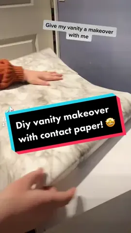 Vanity makeover with marbel contact paper! #DIY #diys #crafttok #diyproject #contactpaper #homediyproject