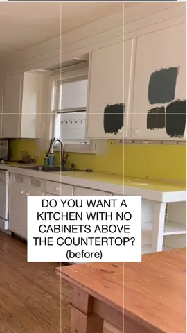 Stack all of your cabinets! #beforeandafterhomeedition #beforeandafterhome #kitchenremodel #diyprojects #kitchenreveal #kitchencabinets #kitchenreno