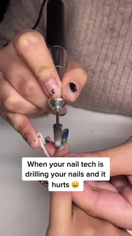 When your nail tech drills to much😩 #fyp #nailtechbelike #nails #nailservice #nailvideos #funnyvideos #RufflesOwnYourRidges #naildrill