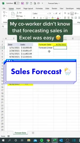 My co-worker can predict almost anything now #excel #tutorial #sales