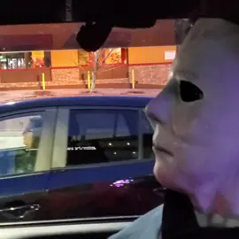 This is what nightmares are made of...🤣 #michaelmyers #horror #scared #copsoftiktok #police #Jeep #halloween @redlighthorrorproduction
