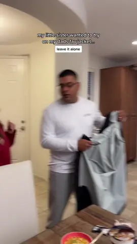 his face at the end tho 😂 anyone else take their dads jackets ? 😂 I swear she be getting away w anything #theaguilars #howto #grwm