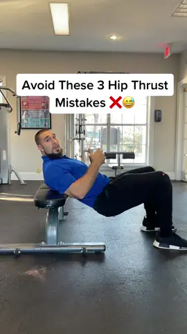 Avoid these 3 most common hip thrust mistakes! #hipthrust #hipthrustchallenge #gluteworkouts #gluteday