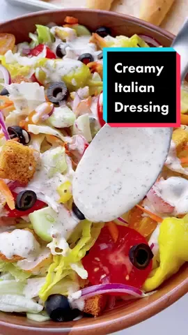 Creamy Italian Dressing recipe. #saladdressing #salad #EasyRecipe #tiktokcooks #garlicandmayo