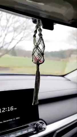Rearview mirror macrame mini spell bottle/wax warmer/crystal cradle/essential oil diffuser. Pick one up from my Etsy store, link in bio! #hiphookerdesigns #etsy #macrame #ITriedItIPrimedIt