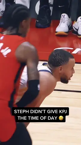 KPJ was trying so hard to get in Steph’s head 🤣 #stephencurry #stephcurry #clutchpoints #NBA #funny #troll