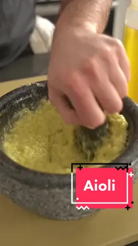 @omnivorousadam makes aioli from scratch in his custom embroidered Char Essential Apron! #apronsquad #aioli #LearnOnTikTok #cheflife