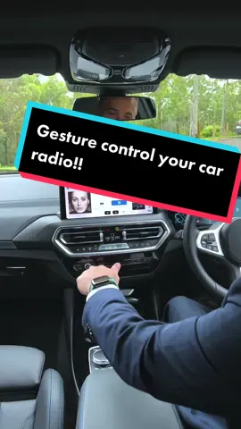 Gesture controls on the car radio - play, pause, next and volume - all with a Gesture! #bmw #tech #techtok #car #cartok #gesture