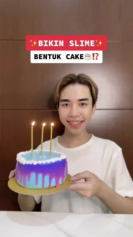 SLIME BENTUK CAKE PERTAMA?🇲🇨     siapa yg kalo ultah mau dikasi cake ini😂     Btw, 6 botol Yoyic cuma Rp.1,800 di tiktokshop! #pickshop #tiktokshop #fyp #slime
