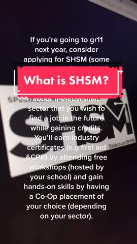 Have you heard of SHSM? #highschool #student #gr11 #ontariouniversities #university #study