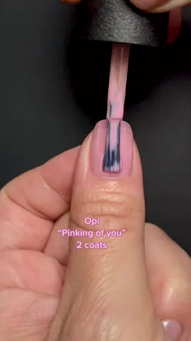 Opi Pinking of you at 2 coats.  First thin coat, second coat a bit thicker to make it nonstreaky #opi #opinails #opinailpolish #diymani