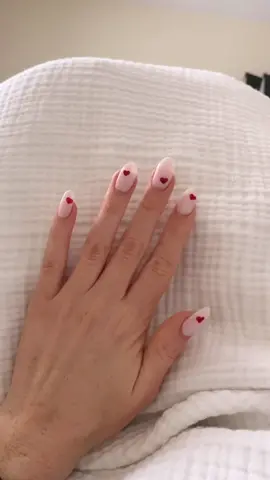 ask for rounded almond baby pink and then get a Bobby pin - make two dots & use a safety pin to pull them together to make a heart by yourself!! #nails #nailart #valentinenails #nailart #nailtiktok #nailtutorial
