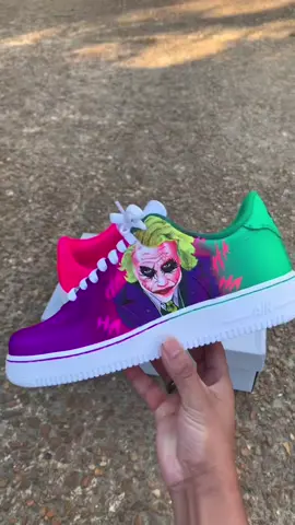 Custom Joker & Harley Air Force 1 #customsneakers #customshoes #elnourcustoms #joker #harleyquinn