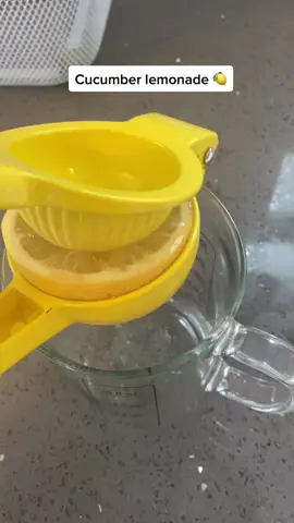 Easy cucumber lemonade: 1 cup lemon juice, 2 cucumbers (peeled and de-seeded), 1 cup sugar, and 6 cups of water. #lemonade #drinks #drinksoftiktok