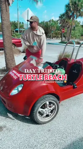 100/10 recommend renting the lil red car and zipping from island to island🏝#florida #turtlebeach #siestakey #vrbo #roadtrip #LaysGoldenDuet #fyp #fl