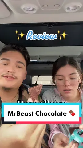 Reply to @nina_cool56  MrBeast Chocolate Bar Review 🍫 #chocolatemrbeast #mrbeastbars #couplesoftiktok #coupletingss #tastetestingit