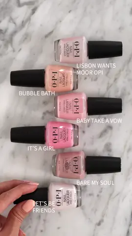 6 #Pink shades to be #OPIObsessed with. 💘 #bubblebath #pinknails #nailtok #nailinspo