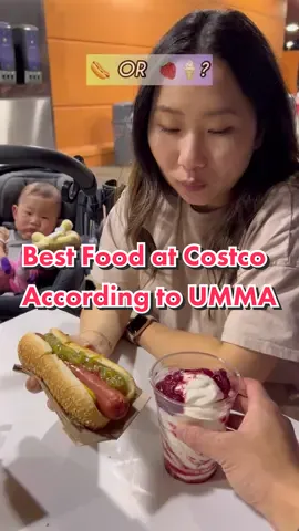 Hot dogs are the best item at Costco. Do you agree with UMMA @juliehlin? #hungryfam #familytime #FamilyFun #familygoals #ummavsappa #tastetest #Foodie