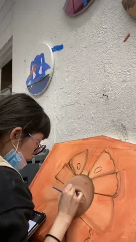 Feeling very sad today for reasons I wish I knew but excited about a new painting today 🍊