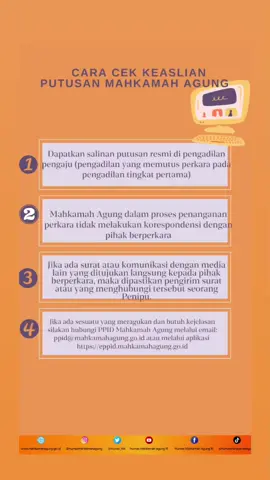 Hi #sobatma cek keaslian putusan #MahkamahAgung ya #humasmari #humasmahkamahagung