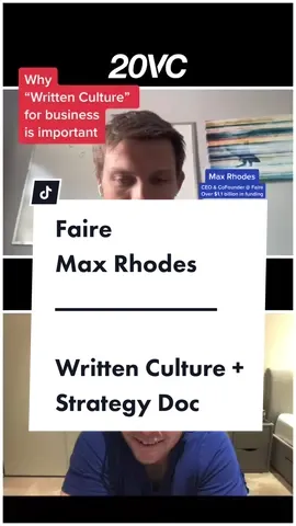 Business culture —> written down. & How to write a strategy document. #MaxRhodes #businessstrategy #growthexpert #businessculture #writingworkshop #ceoadvice #founderadvice #startupadvice #faire #20vc #HarryStebbings #vctok #vctiktok