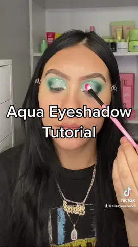 Aqua Eyeshadow Tutorial 🤩 #makeup#eyeshadow#cutcrease#morphebrushes#tutorial