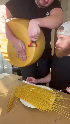 Would you like some pasta with that 82 pounds of Parmesan? @camerondomasky7