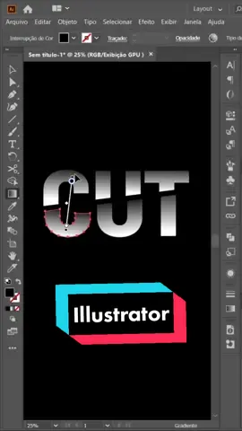 Efeito de texto cortado no Illustrator! #illustrator #adobeillustrator #illustratortutorial #tutorial #design #designergrafico