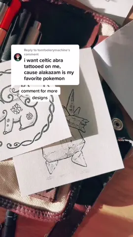 Reply to @tomfoolerymachine #pokemon #abra #ink #celtic #viking #illustration #artwork