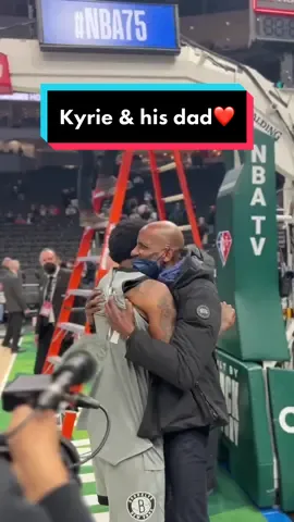 Kyrie and his dad embrace after he records a season-high 38pts tonight in Milwaukee‼️ #NBA