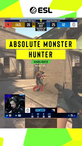 Hunter 😳 #ESL #gaming #csgo #cs #counterstrike #csgomoments #csgohighlights #g2 #katowice #katowice22 #iem #iem #grandfinal #hunter