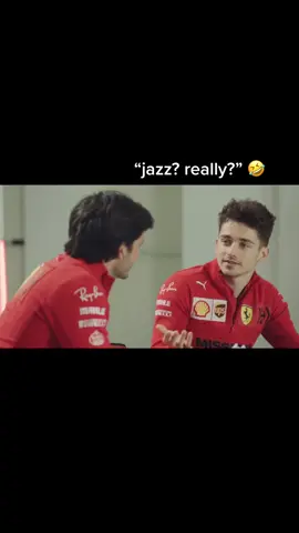 Charles Leclerc isn’t a fan of jazz, clearly 😂 #charlesleclerc #carlossainz #ferrari #ferrarif1 #charlos #formula1