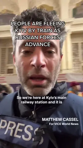 The train station in #Kyiv has become one of the main routes for people to escape the war in #Ukraine as Russian forces advance.