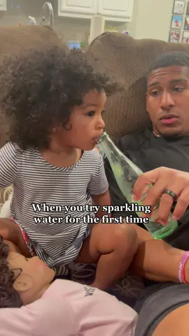 She literally said no more ☠️ #sparklingwater #drink #tastetest #toddlersoftiktok #fyp #nomore #topochico