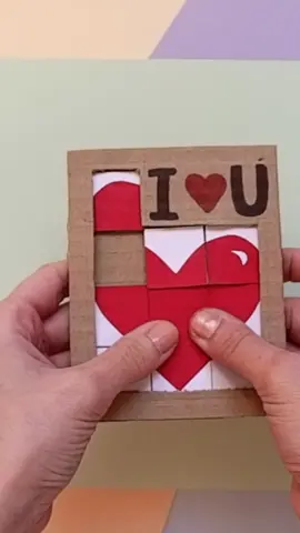 Puzzle game with cardboard- Heart #puzzlegame #puzzlegames #diypuzzle #crafts #diyproject #DIY #craftsoftiktok #craftsforkids #crafting #crafty