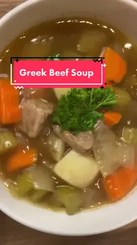 Greek style beef soup (Kreatosoupa) is easy and delicious 💓 #greekfood #greece #EasyRecipe #soup #souptok #potato #greek #dinner #lunch #healthy
