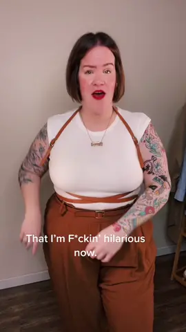 #childhoodtraumacheck #imhilarious #tattooedgirls #bodyharness #alittlebitbroken #boomers #amiright #plussizestyle #plussizebodyharness