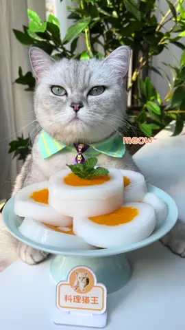 The new way to eat oranges, make oranges into puddings.#catsoftiktok #catlover #foodtiktok #kittygod_cn