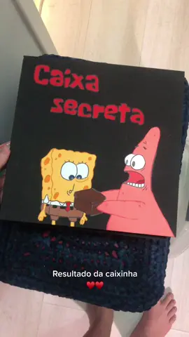 Resultado da caixinha do Bob esponja que fiz pro meu namorado ♥️#fy #fyp #bobesponja #caixa #mdf #pintura