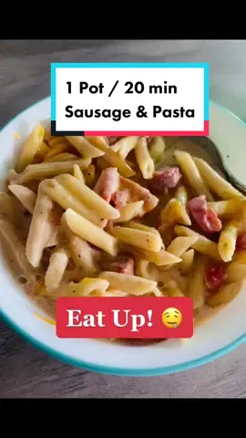 Quick & Easy one pot dinner! Ready in 20 minutes! #dinnerrecipe #follow #tiptok #DinnerIdeas #easymeals #pasta
