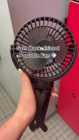 Search “Frizcol tripod fan” on amazon & it should pull it up! i HATE sweating & this makes it 10x better #fyp #gymhacks #wls #cardio #frizcol #portablefan #LizzosBigGrrrls