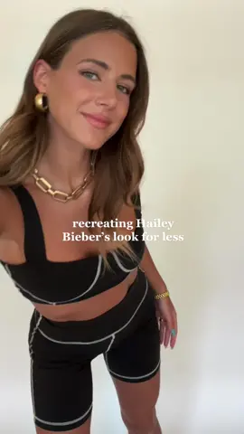 Recreating Hailey Bieber’s look for less 🤍 #haileybieber #haileybieberstyle #fitcheck #OOTD #grwm #like #fashion #Love #style #fashiontok