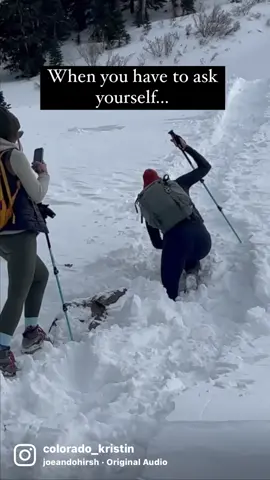 Snow thank you 😆! #winterhiking #coloradowinter #rockymountains #outdoorsy #outdooradventure #girlstrip #postholing #winterfun #winterishere #springincolorado #highcountry #snowhike #girlswhohike #womenwhoexplore #hikingbesties #Outdoors #hikerlife #girlswhohike #likeamountaingirl #themountainsarecalling #influencersinthewild #lol #whythough #oops